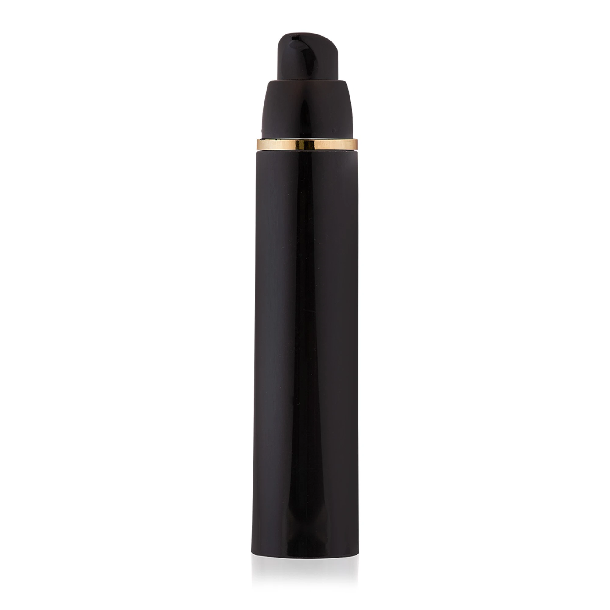 Frasco Airless PTG Preto com Friso Dourado 50ml