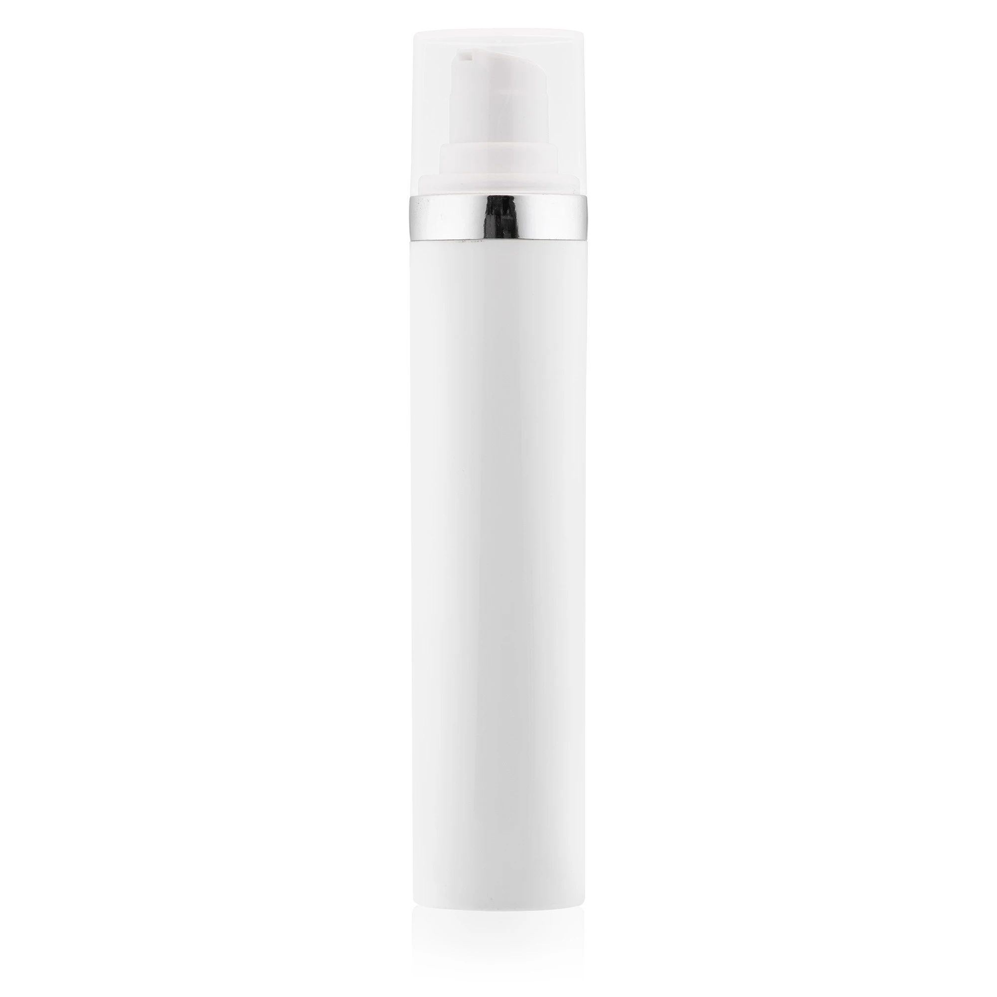 Frasco Airless MEG Branco com Friso Prata 50ml