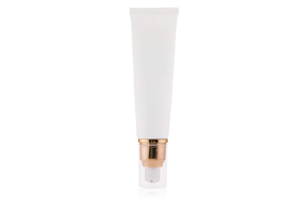 Bisnaga Branca Tube Pump Dourada 60ml
