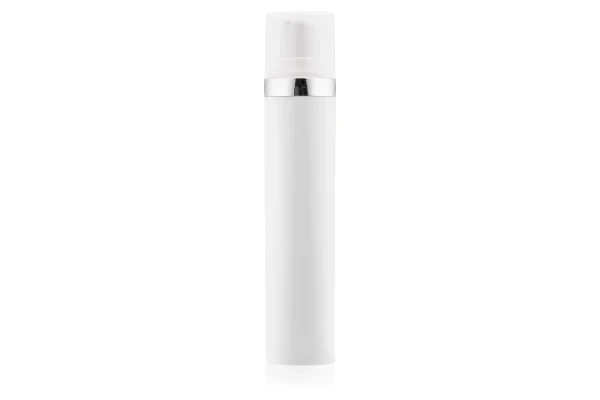 Frasco Airless MEG Branco com Friso Prata 50ml