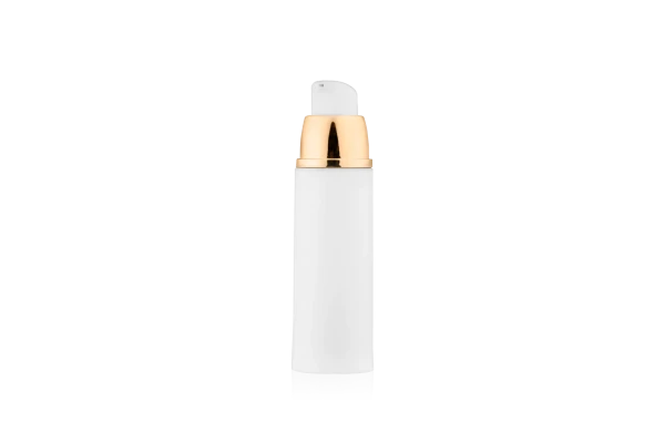 Frasco Airless PTG Branco com Dourado 30ml