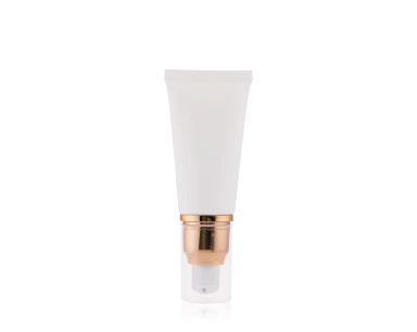 Bisnaga Branca Tube Pump Dourada 30ml