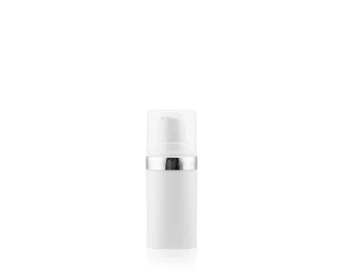 Frasco Airless MEG Branco com Friso Prata 15ml