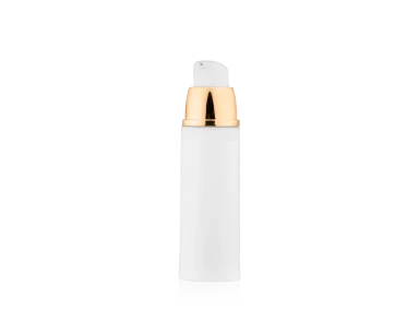 Frasco Airless PTG Branco com Dourado 30ml