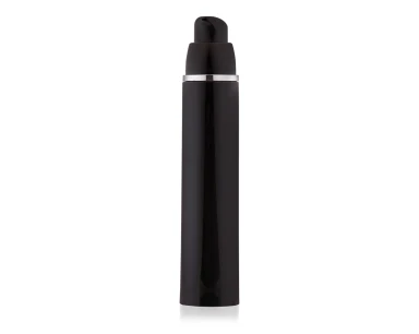 Frasco Airless PTG Preto com Friso Prata 50ml
